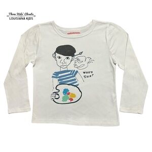 Nadadelazos 6-8Y Graphic Print Artist & Bird ‘Who This?’ Tee Shirt